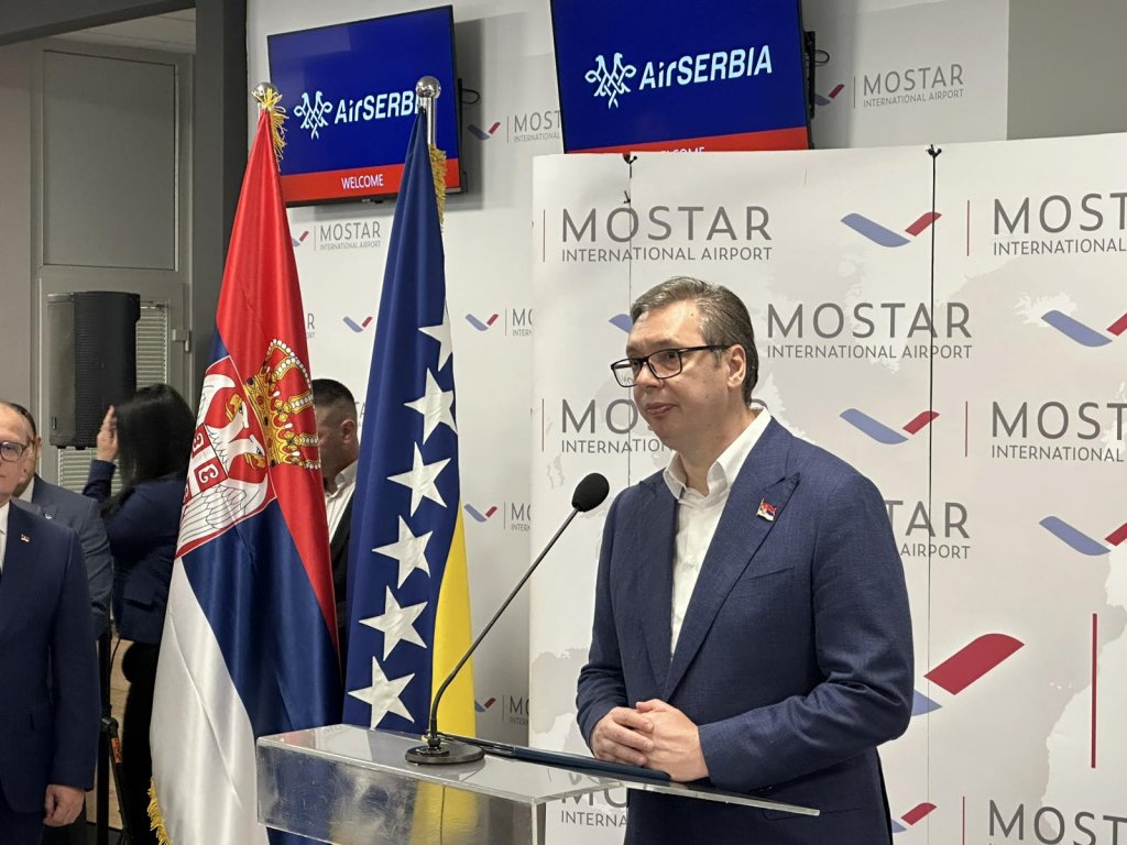 Vučić iz Mostara: Ova avio linija je izuzetna prilika za turizam i za mnogo više poslova koje ćemo da napravimo! - Borba