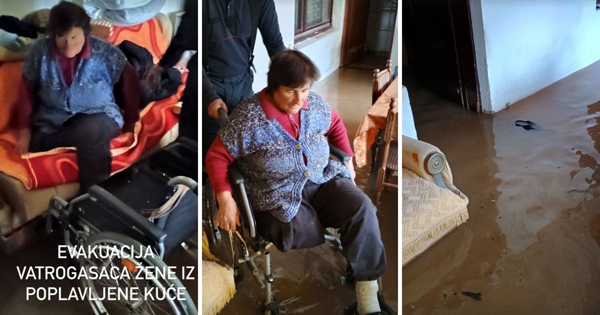 Herojski čin vatrogasaca u Svrljigu: Pogledajte kako su baku u invalidskim kolicima evakuisali iz kuće!