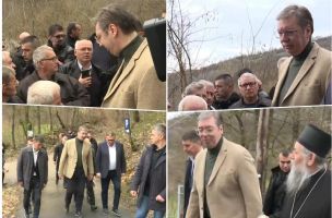 UŽIVO PREDSEDNIK VUČIĆ MEĐU GRAĐANIMA U poseti Pčinjskom okrugu, svratio prvo u Mrtvicu: Predsedniče, čuvajte nam mir i slobodu