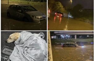 PRESTONICA "POTOPLJENA" - POGLEDAJTE KAKO JE NOĆAS TO IZGLEDALO! Automobili pod vodom, a ulicama teku reke (VIDEO)