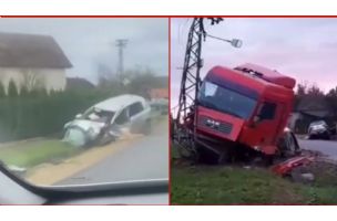 "PUKLO JE KAO BOMBA": Detalji stravičnog sudara kod Apatina, vozač izleteo kroz šoferku (VIDEO)