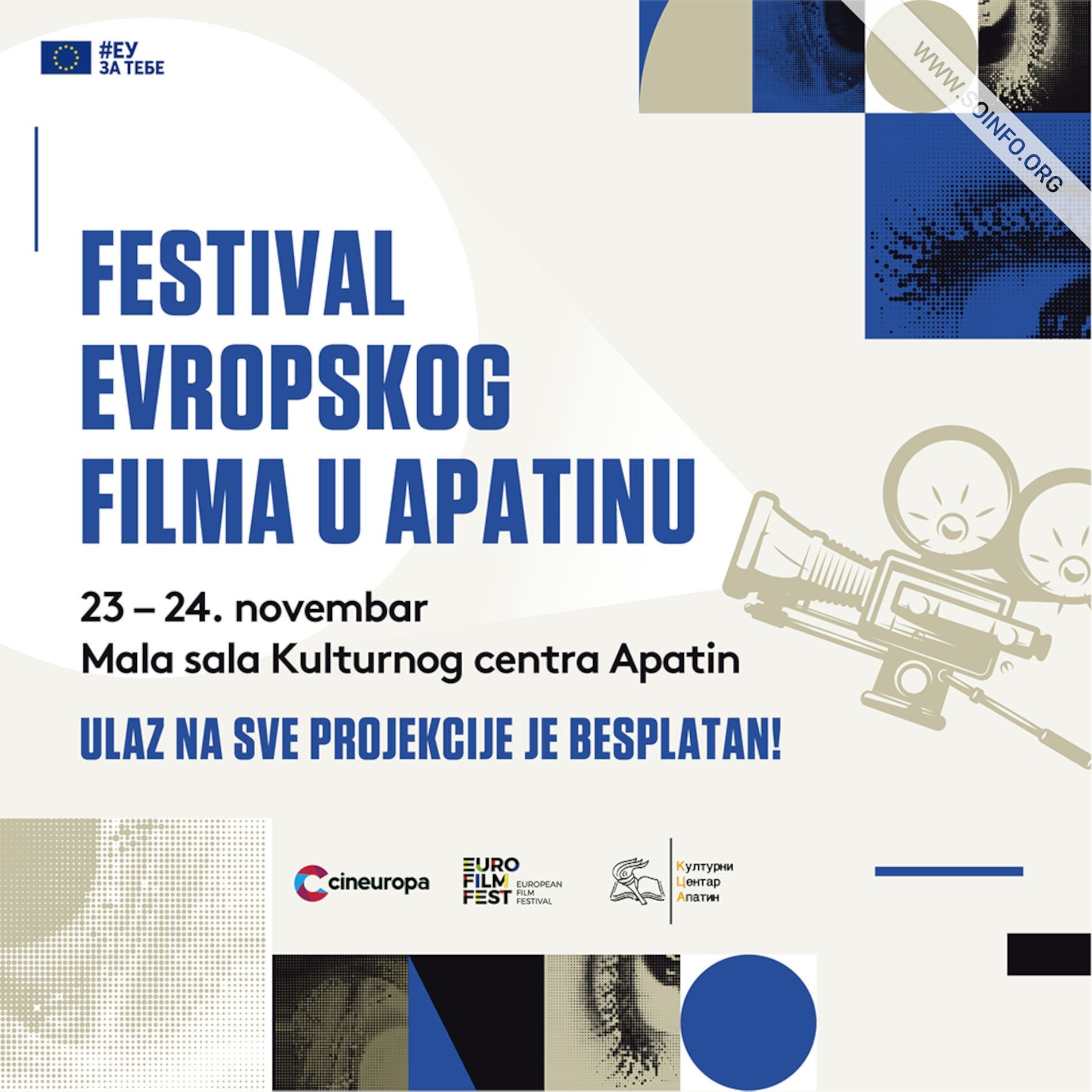 Festival evropskog filma u Apatinu - Vesti iz Sombora - SOinfo.org - Sombor 24/7